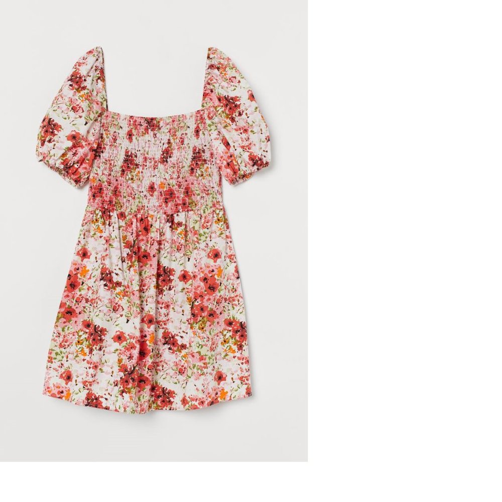 NWT H&M Puff-sleeved Floral Dress